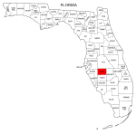 Map of Florida highlighting Hardee county, pattern, stencil, template, svg.