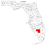 Map of Florida highlighting Hendry county, pattern, stencil, template, svg.