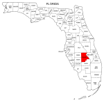 Map of Florida highlighting Highlands county, pattern, stencil, template, svg.