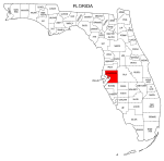 Map of Florida highlighting Hillsborough county, pattern, stencil, template, svg.