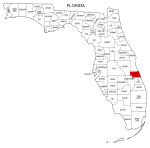 Map of Florida highlighting Indian River county, pattern, stencil, template, svg.