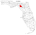Map of Florida highlighting Lafayette county, pattern, stencil, template, svg.