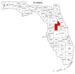 Map of Florida highlighting Lake county, pattern, stencil, template, svg.