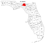 Map of Florida highlighting Madison county, pattern, stencil, template, svg.