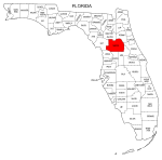 Map of Florida highlighting Marion county, pattern, stencil, template, svg.