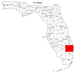 Map of Florida highlighting Palm Beach county, pattern, stencil, template, svg.