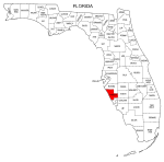 Map of Florida highlighting Sarasota county, pattern, stencil, template, svg.