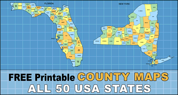 USA County Maps (Printable State Maps with County Lines)