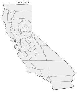 Free printable California map with county lines, state, outline, printable, shape, template, download.