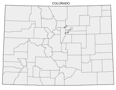 Free printable Colorado map with county lines, state, outline, printable, shape, template, download.