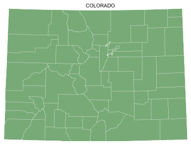 Free printable Colorado map with county lines, state, outline, printable, shape, template, download.