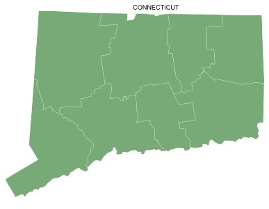 Free printable Connecticut map with county lines, state, outline, printable, shape, template, download.