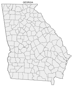 Free printable Georgia map with county lines, state, outline, printable, shape, template, download.