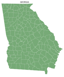 Free printable Georgia map with county lines, state, outline, printable, shape, template, download.