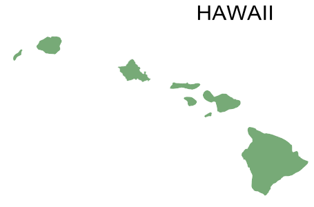 Free printable Hawaii map with county lines, state, outline, printable, shape, template, download.
