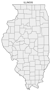 Free printable Illinois map with county lines, state, outline, printable, shape, template, download.
