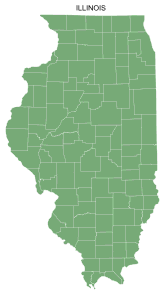Free printable Illinois map with county lines, state, outline, printable, shape, template, download.
