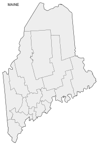 Free printable Maine map with county lines, state, outline, printable, shape, template, download.