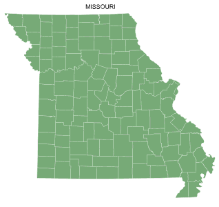 Free printable Missouri map with county lines, state, outline, printable, shape, template, download.