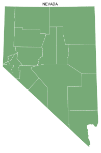 Free printable Nevada map with county lines, state, outline, printable, shape, template, download.