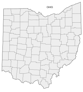 Free printable Ohio map with county lines, state, outline, printable, shape, template, download.