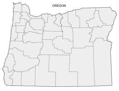 Free printable Oregon map with county lines, state, outline, printable, shape, template, download.