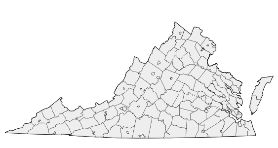 Free printable Virginia map with county lines, state, outline, printable, shape, template, download.