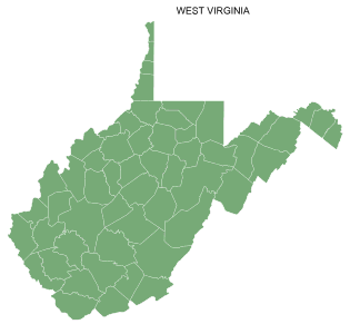 Free printable West Virginia map with county lines, state, outline, printable, shape, template, download.