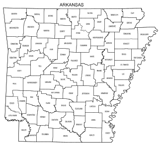 Free printable Arkansas map with county lines, state, outline, printable, shape, template, download.