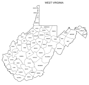 Free printable West Virginia map with county lines, state, outline, printable, shape, template, download.