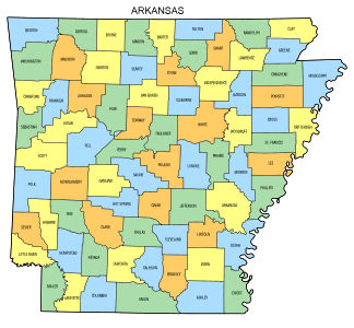 Free Arkansas county map, state, printable, outline, county lines, shape, template, download.