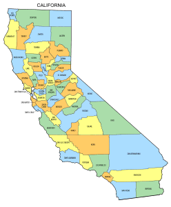 Free California county map, state, printable, outline, county lines, shape, template, download.