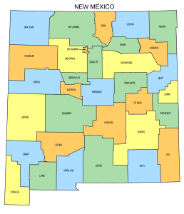 Free New Mexico county map, state, printable, outline, county lines, shape, template, download.