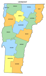 Free Vermont county map, state, printable, outline, county lines, shape, template, download.