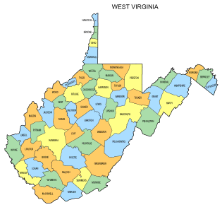 Free West Virginia county map, state, printable, outline, county lines, shape, template, download.