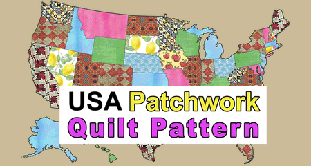 USA Patchwork Map Quilt Pattern (DIY Stencils to Create United States)