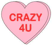 CRAZY 4U, free, printable, Valentine’s Day, candy heart saying, message, pattern, stencil, template, vector, svg, print, download, clipart, design, svg.