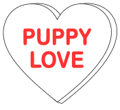 PUPPY LOVE, free, printable, Valentine’s Day, candy heart saying, message, pattern, stencil, template, vector, svg, print, download, clipart, design, svg.