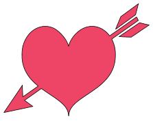 Arrow heart valentines day. Free, printable, Valentine’s Day, heart, Valentine, pattern, stencil, template, vector, svg, print, download, clipart, design.