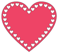 Heart love border pattern. Free, printable, Valentine’s Day, heart, Valentine, pattern, stencil, template, vector, svg, print, download, clipart, design.