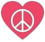 Peace sign heart clipart. Free, printable, Valentine’s Day, heart, Valentine, pattern, stencil, template, vector, svg, print, download, clipart, design.