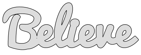 Believe. Free, printable, word art, pattern, stencil, template, vector, svg, print, download, clipart, design, svg, coloring page.