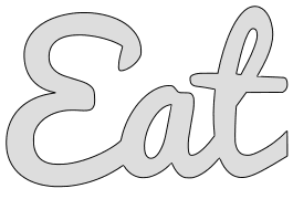 Eat stencil. Free, printable, word art, pattern, stencil, template, vector, svg, print, download, clipart, design, svg, coloring page.