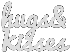 Free hugs & kisses. word art pattern stencil template design print download coloring page vector svg scroll saw vinyl silhouette cricut cutting machines.