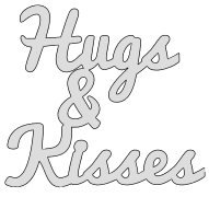 Free Hugs & Kisses. word art pattern stencil template design print download coloring page vector svg scroll saw vinyl silhouette cricut cutting machines.