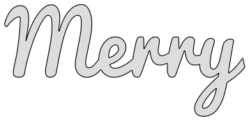 Free Merry. word art pattern stencil template design print download coloring page vector svg scroll saw vinyl silhouette cricut cutting machines.