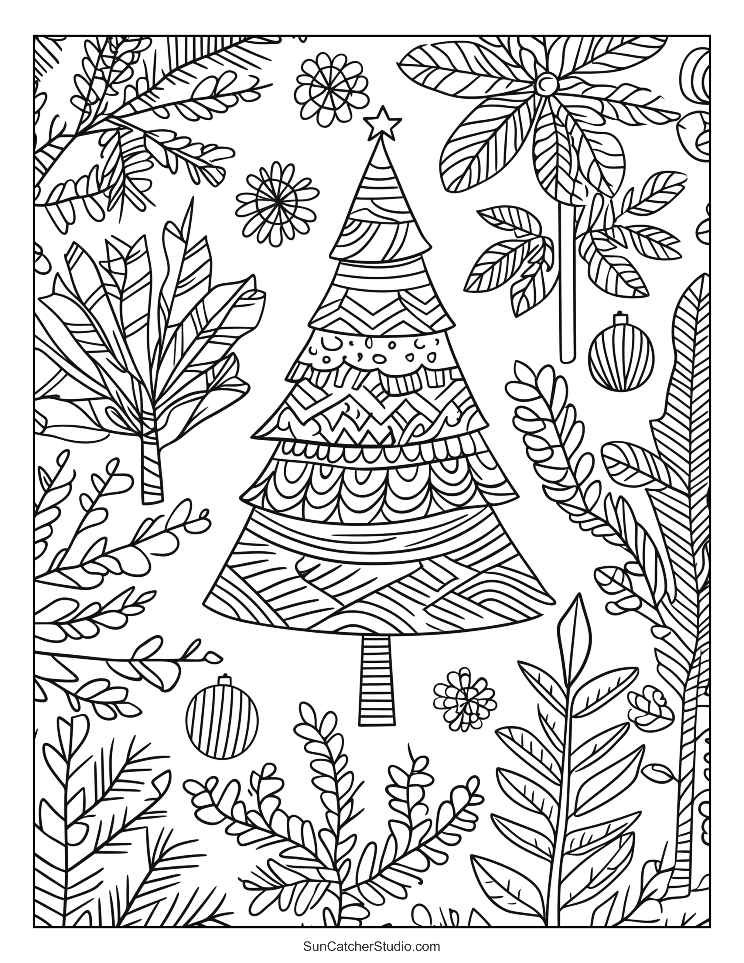 Printable Christmas Tree To Color Rossy Printable