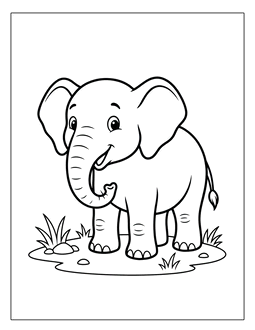 14. Simple elephant picture to color. Elephant coloring page, elephant coloring sheets, color, coloring page, coloring, page, sheet, elephant, printable, free, book, pictures to color, easy, children, adult, print, download, pdf.
