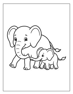 17. Mother and baby elephant coloring page. Elephant coloring page, elephant coloring sheets, color, coloring page, coloring, page, sheet, elephant, printable, free, book, pictures to color, easy, children, adult, print, download, pdf.