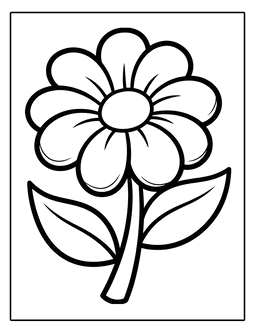 7. Flower coloring page for children. Flowers coloring page, flowers coloring sheet, color, coloring page, flowers, printable, free, book, pictures to color, print, download, pdf.